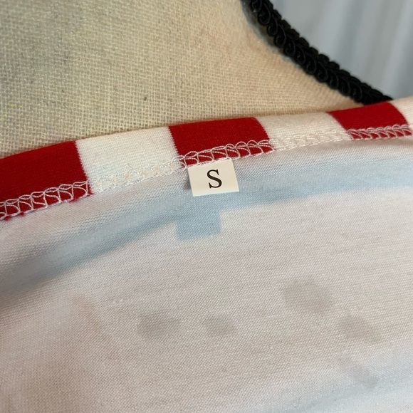 Egelexy Merry Christmas Y’all Long Candy Cane Striped Sleeve Baseball Style Tee - Picture 8 of 8